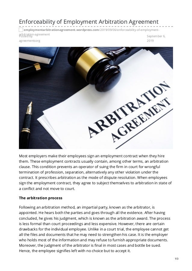 Employment arbitration agreement