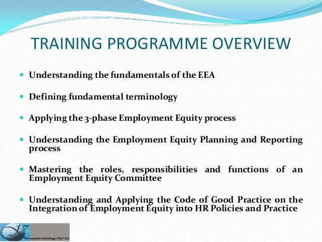 Employment equity processes, planning and committees