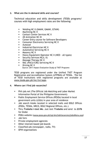 Term Job Guide Examples Employment guide for students and jobseekers | PDF