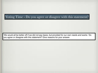 Voting Time - Do you agree or disagree with this statement?
 