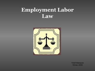 Employment Labor Law VidaVelasquez Winter 2009 