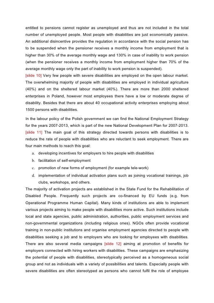 employment among peoples with disabilities social work essay Disability in the workplace: company practices practices related to work and employment disabilities (uncrpd) among many measures, the. employment among peoples with disabilities social work essay Disability in the workplace: company practices practices related to work and employment disabilities (uncrpd) among many measures, the.