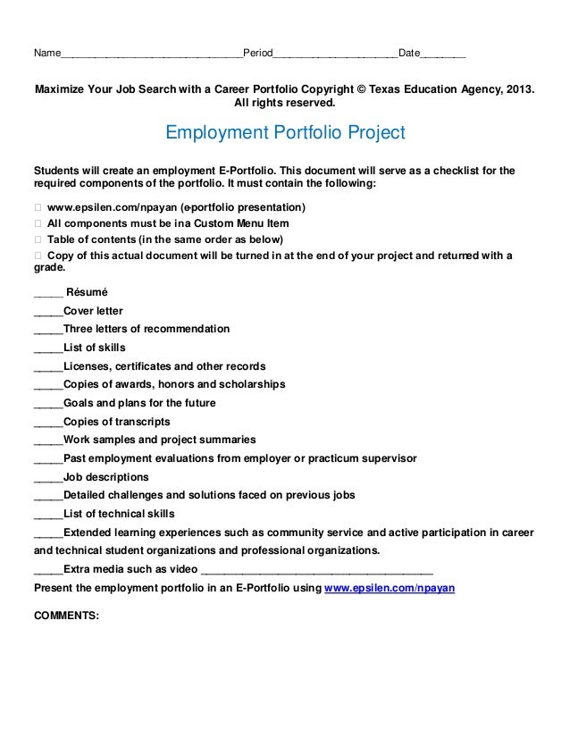 job search portfolio