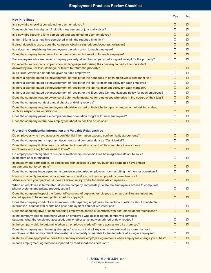 employment check list employment check list