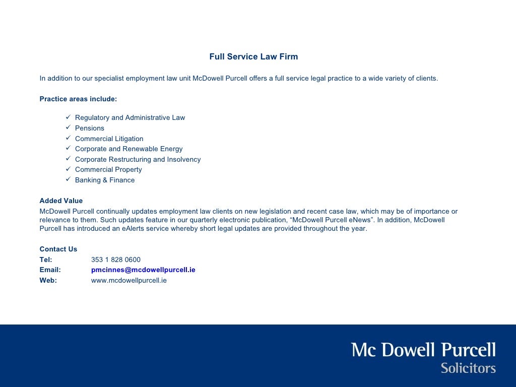 McDowell Purcell Employment Law Specialists