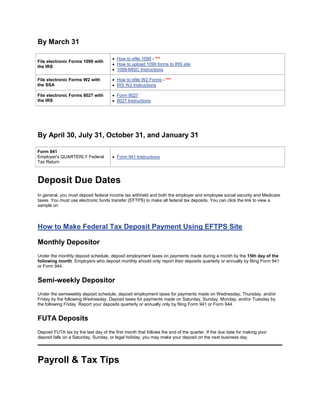 Employment tax due dates | PDF