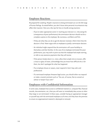 Employment Termination A Guide For Hr by the Cultural Human Resource Council