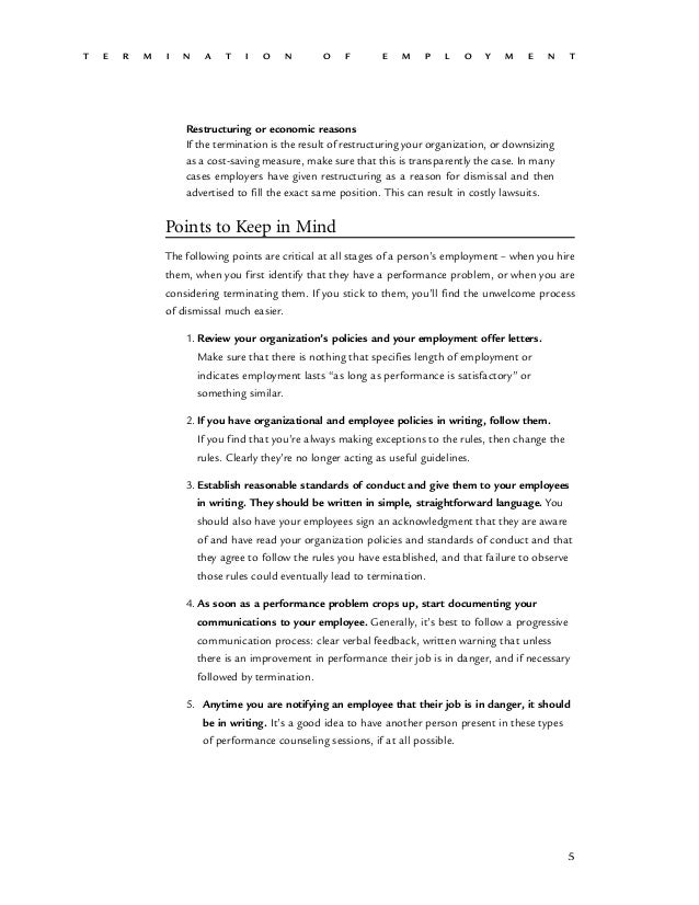 employment termination a guide for hr by the cultural human resource when writing an employment termination letter you should