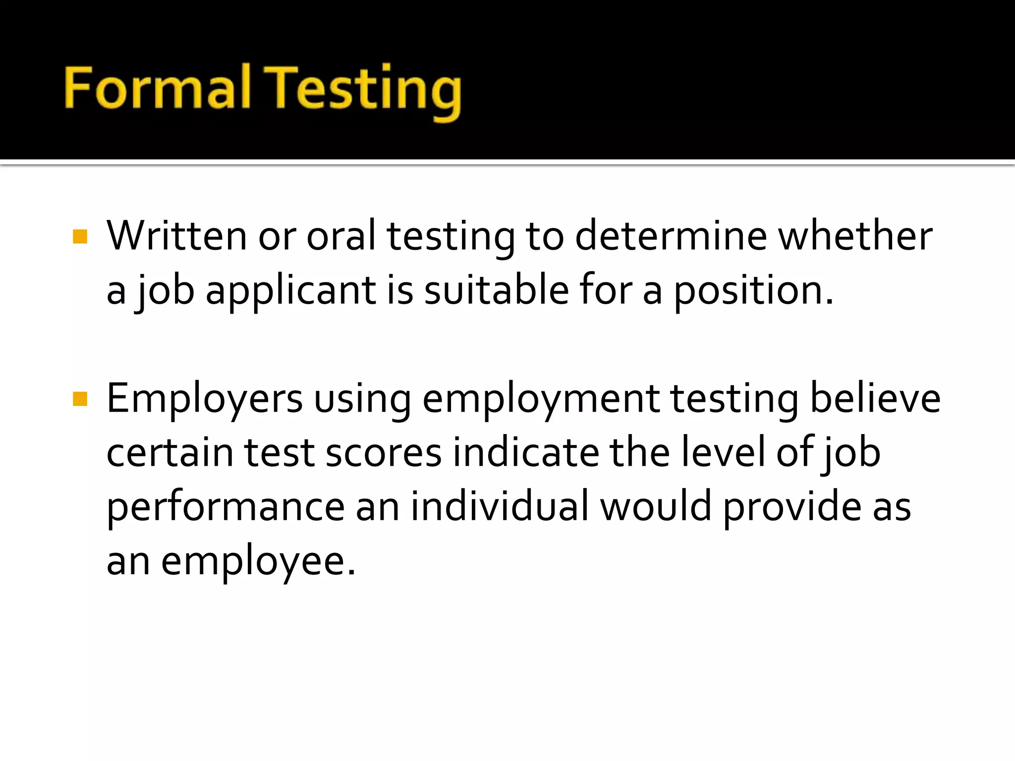 Employment Testing in HRM. | PPT