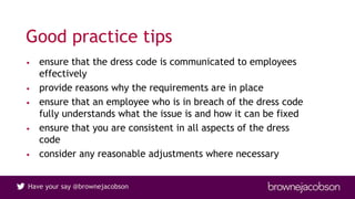 What not to wear: dress codes and discrimination - employment webinar ...