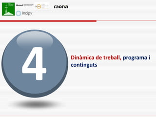 Dinàmica de treball, programa i
continguts
 
