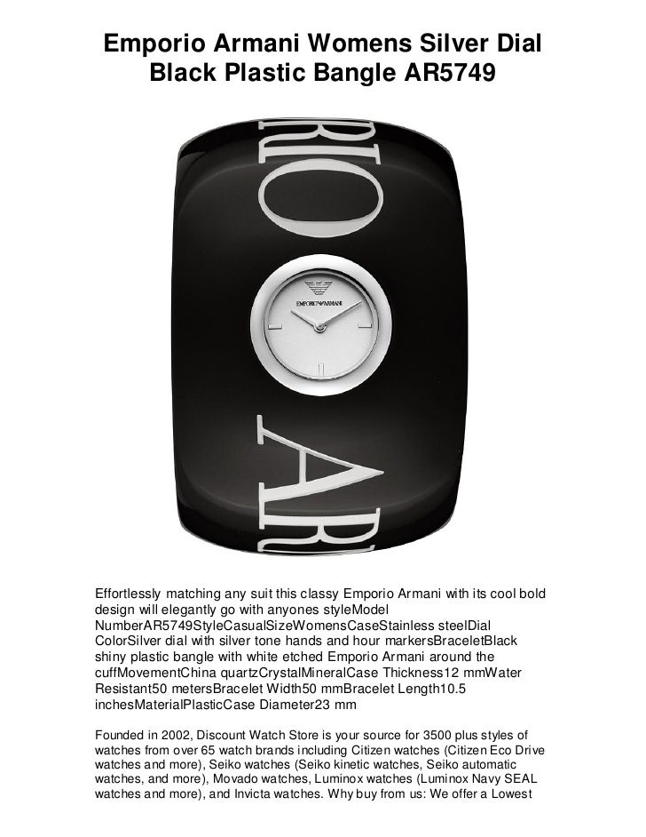 armani bangle watch
