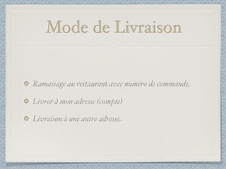 Mode de Livraison


Ramassage au restaurant avec numéro de commande

Livrer à mon adresse (compte)

Livraison à une autre adresse
 