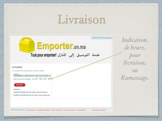 Livraison
            Indication
             de heure
                pour
             livraison
                 ou
            Ramassage
 