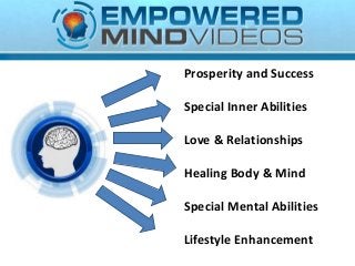 Prosperity and Success
Special Inner Abilities
Love & Relationships
Healing Body & Mind
Special Mental Abilities
Lifestyle Enhancement
 