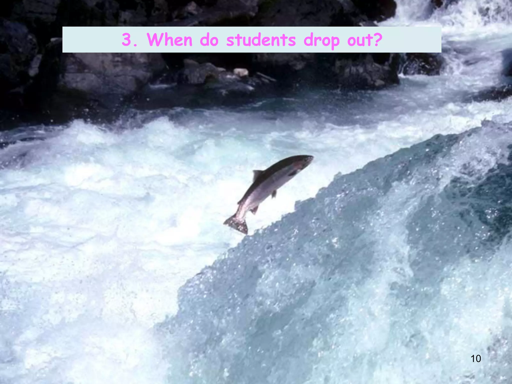 3. When do students drop out?
10
 