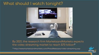 By 2021, the research firm MarketsandMarkets expects
the video streaming market to reach $70 billion*
What should I watch tonight?
* http://www.marketsandmarkets.com/PressReleases/video-streaming.asp
 