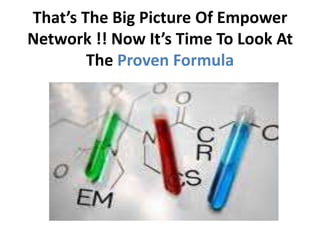 That’s The Big Picture Of Empower
Network !! Now It’s Time To Look At
        The Proven Formula
 