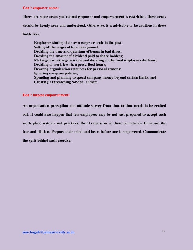 term paper on employee empowerment In this lesson, you will learn about employee empowerment, its different approaches, advantages and disadvantages you will also have an. term paper on employee empowerment In this lesson, you will learn about employee empowerment, its different approaches, advantages and disadvantages you will also have an.