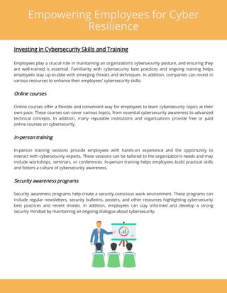 Empowering Employees for Cyber Resilience: A Guide to Strengthening ...