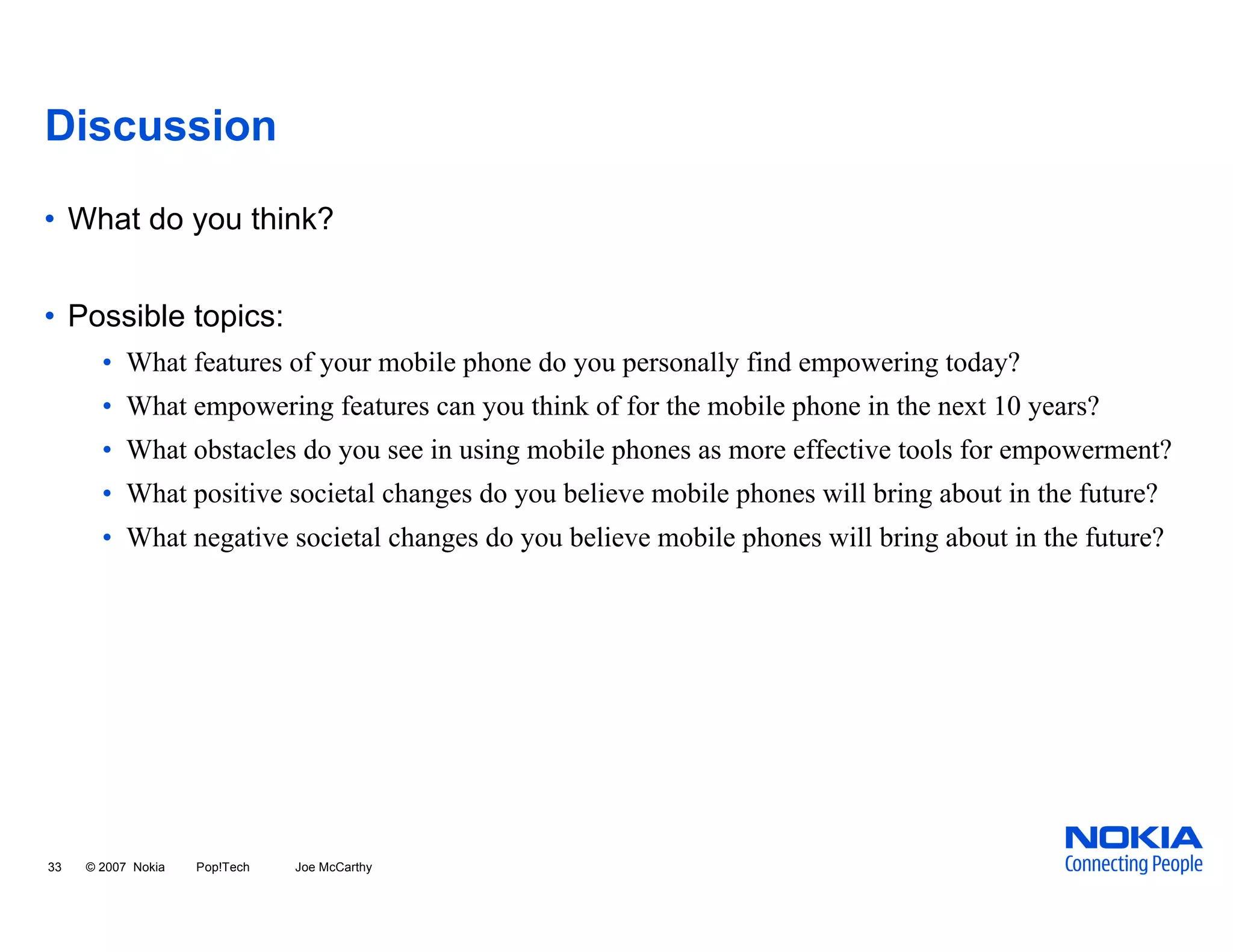 Empowering People through Mobile Technologies in Developing Regions