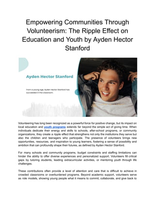 Empowering Communities Through Volunteerism_ The Ripple Effect on ...