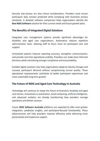 Advanced NDIS Software Solutions for Disability and Aged Care | PDF