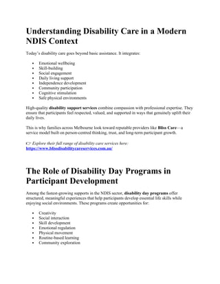 Empowering Lives Through Quality Disability Care | DOCX