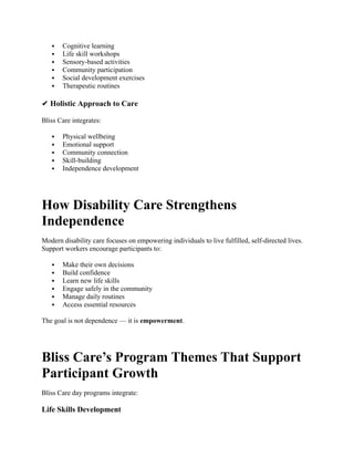 Empowering Lives Through Quality Disability Care | DOCX