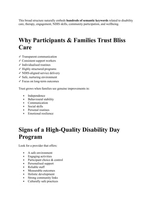 Empowering Lives Through Quality Disability Care | DOCX