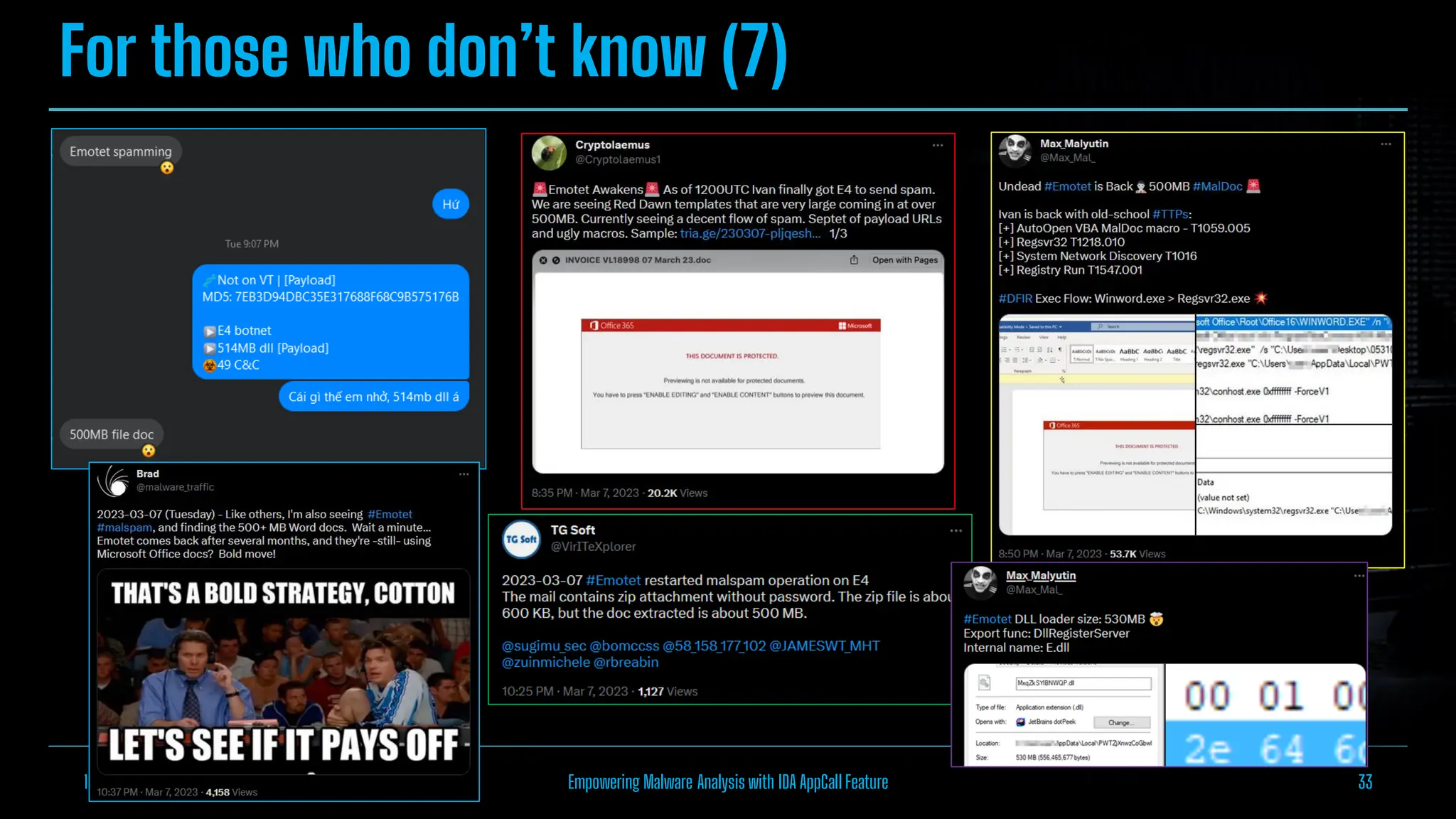 For those who don’t know (7)
10/1/2024 Empowering Malware Analysis with IDA AppCall Feature 33
 