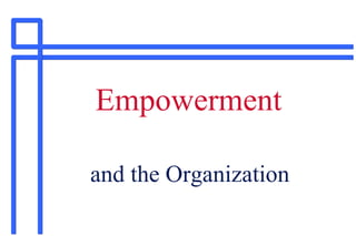 Empowerment and the Organization 