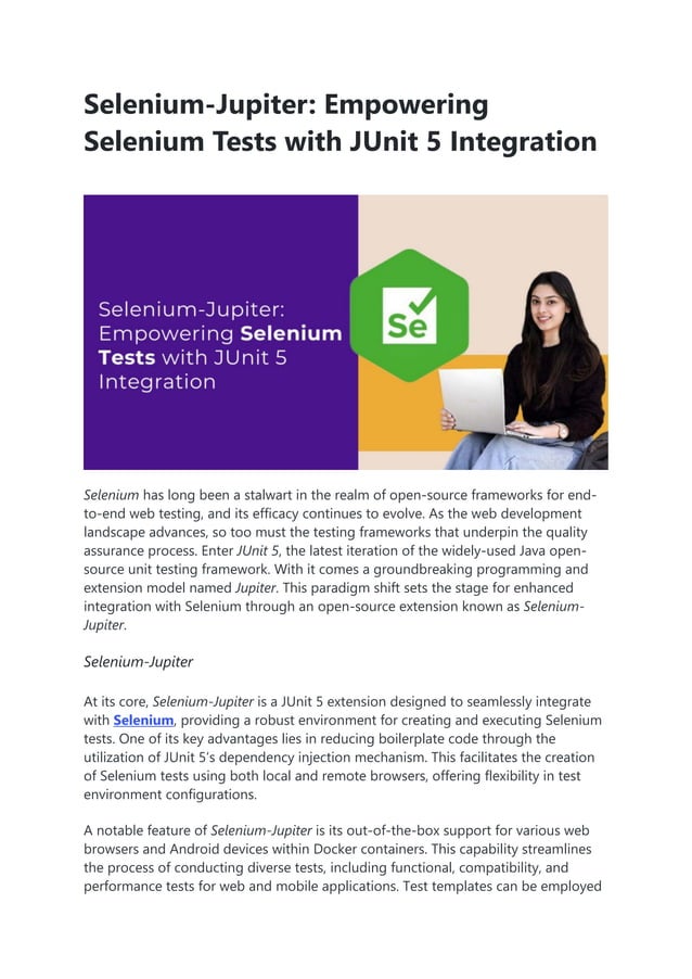 Empowering Selenium Tests with JUnit 5 Integration.pdf