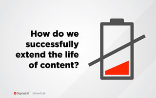 How do we
successfully
extend the life
of content?

#SmwDLBi

 