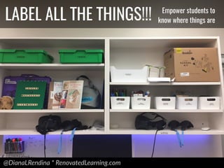 @DianaLRendina * RenovatedLearning.com
LABEL ALL THE THINGS!!! Empower students to
know where things are
 