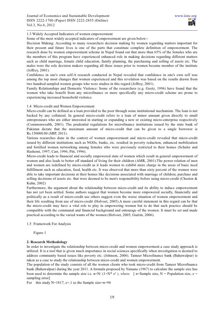 Microfinance and women's empowerment research paper picture