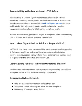 Empowering Workplace Safety Lockout Tagout Devices That Drive ...