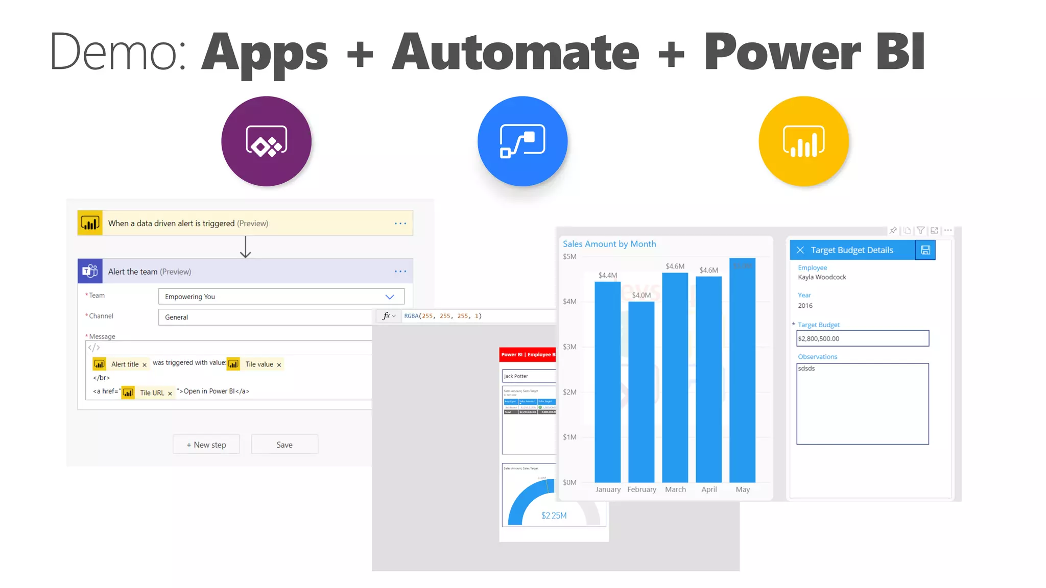 Demo: Apps + Automate + Power BI
 