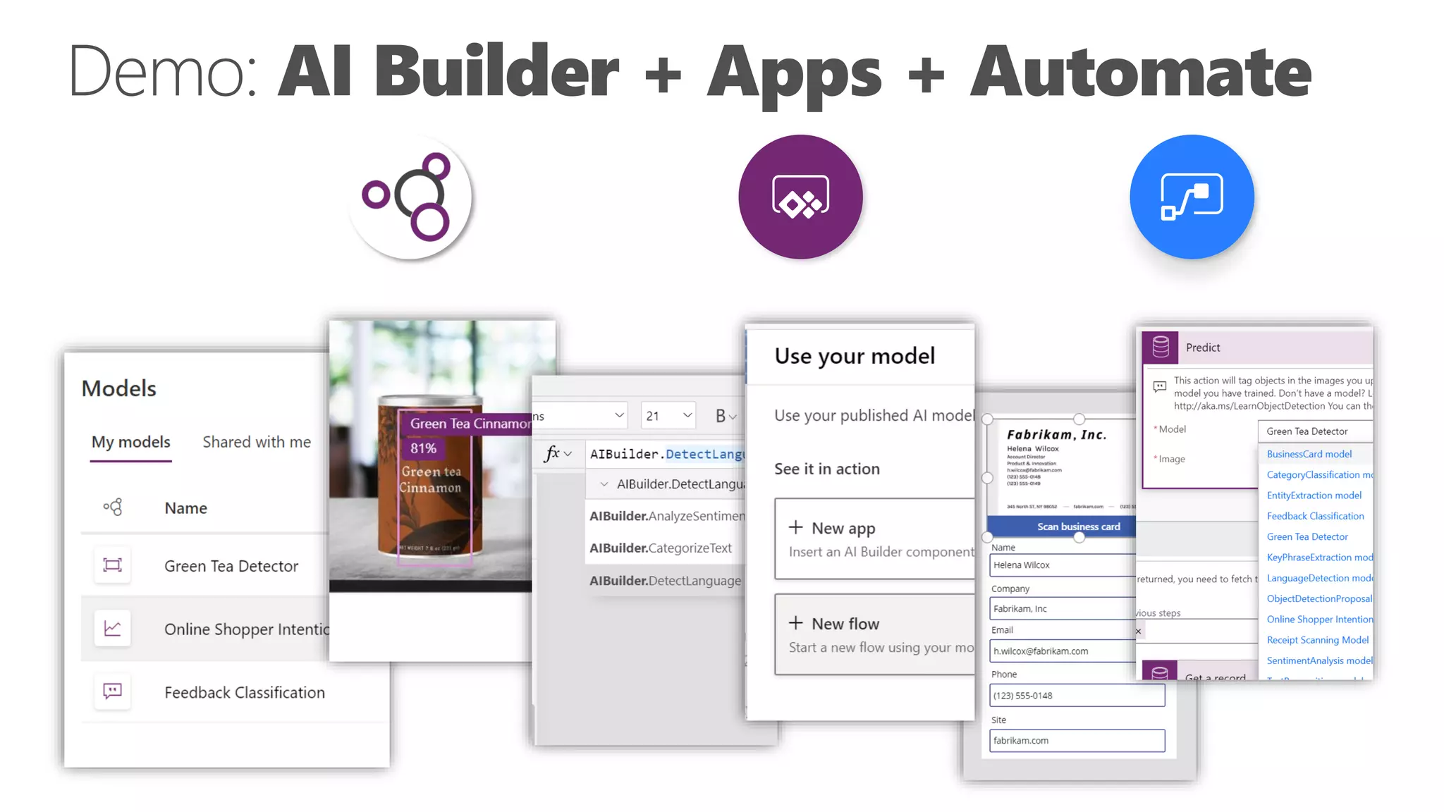 Demo: AI Builder + Apps + Automate
 