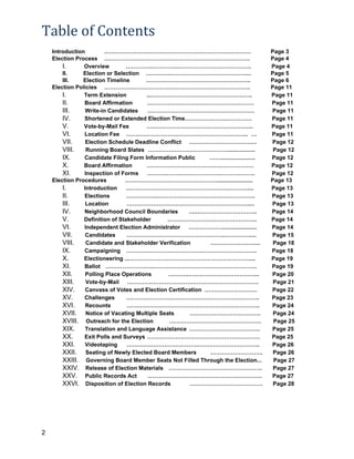 Table of Contents
Introduction
……………………………………………………………………
Election Process …………………………………………………….……………..
I.
Overview
………….....