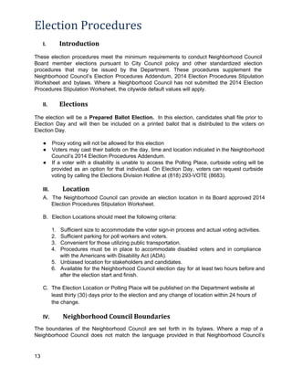 Election Procedures
Introduction

I.

These  election  procedures  meet  the  minimum  requirements  to  conduct  Neighbor...
