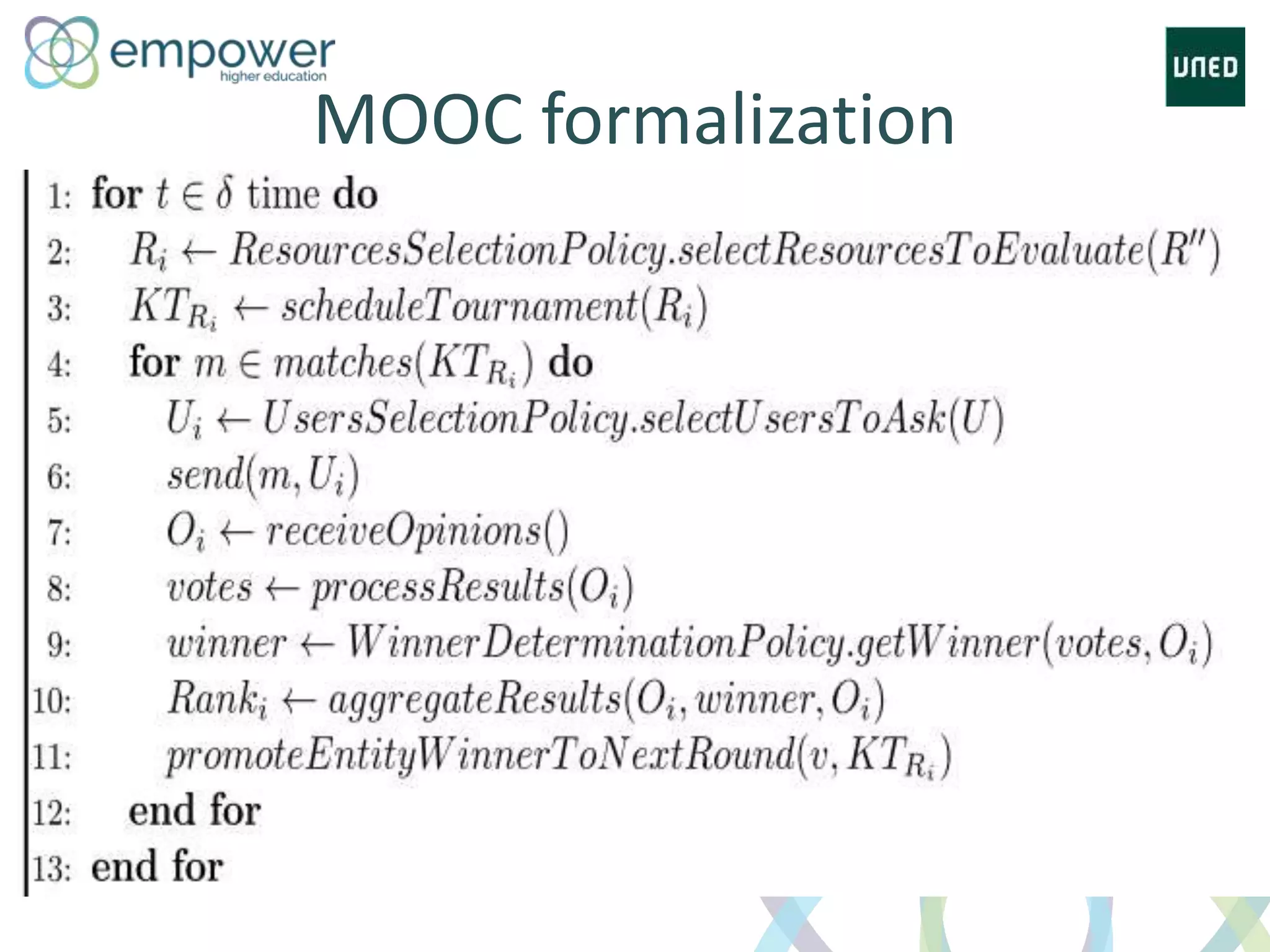 MOOC formalization
 