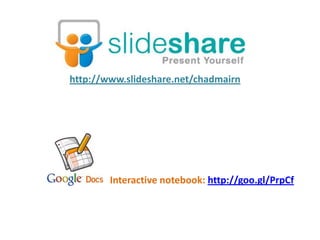 http://www.slideshare.net/chadmairnInteractive notebook: http://goo.gl/PrpCf 