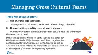 Managing Cross Cultural Teams
To be successful with people in other cultures, you need to be sensitive. You
need to be wil...