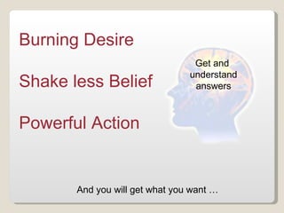 Burning Desire Shake less Belief Powerful Action And you will get what you want … Get and  understand  answers 