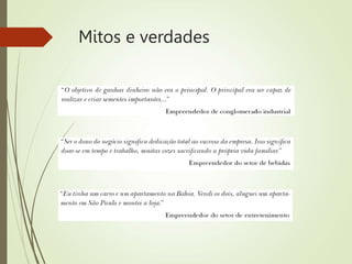 Mitos e verdades
 Ganhar dinheiro: MITO
 Trabalhar menos: MITO
 Usar os próprios recursos: VERDADE
 
