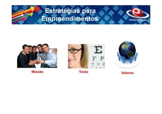 Estratégias para
    Empreendimentos




Missão         Visão    Valores
 