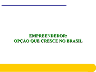 EMPREENDEDOR:EMPREENDEDOR:
OPÇÃO QUE CRESCE NO BRASILOPÇÃO QUE CRESCE NO BRASIL
 