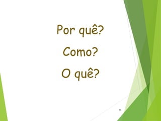 Por quê?
Como?
O quê?
46
 