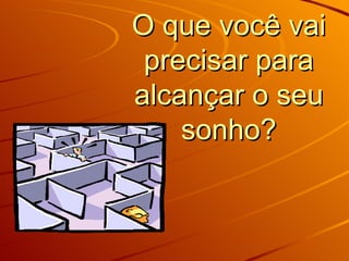 O que você vai precisar para alcançar o seu sonho?